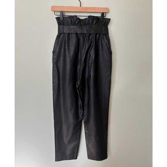 Bardot Debbie Textured Faux Leather Pants XS 4 High Waist Ankle - Picture 7 of 10